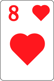 8のカード（ハート）8切りの例