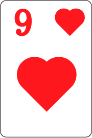 9のカード（ハート）